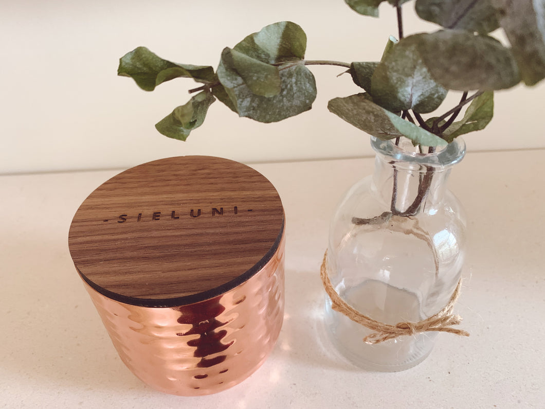 Limited edition copper Brighten Me - Geranium and lemongrass essential oil candle