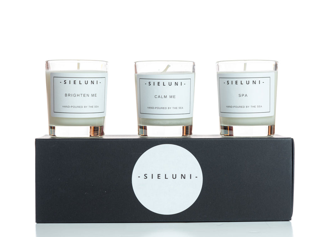 Candle gift set - three essential oil candles